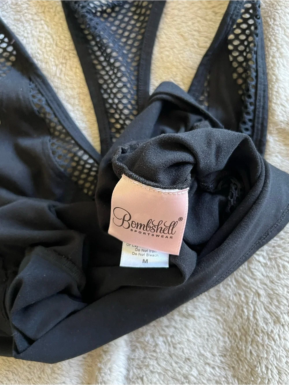 Bombshell Sportswear Black Mesh Tank Top Medium